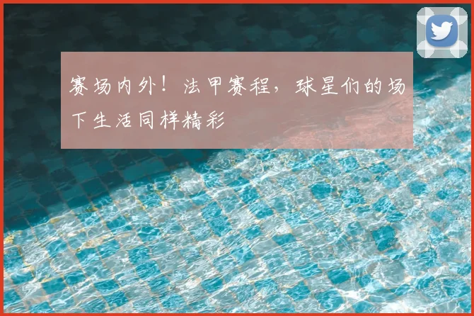 赛场内外!法甲赛程,球星们的场下生活同样精彩